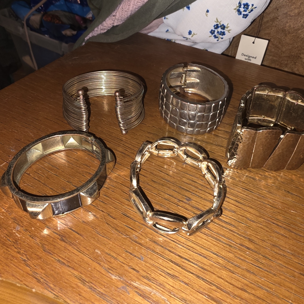 Elegant Silver and Gold Men's Bracelet Set